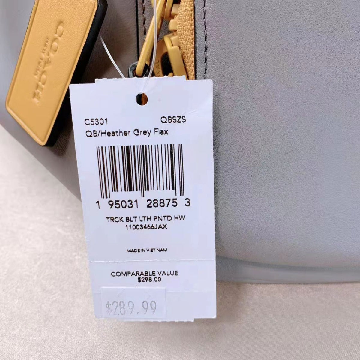 COACH C5301 TRACK BELT BAG IN HEATHER GREY FLAX COACH C5301 TRACK BELT BAG IN HEATHER GREY FLAX